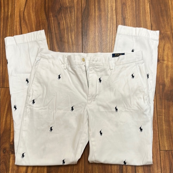 Ralph Lauren White Slim Fit Pants - Picture 1 of 4
